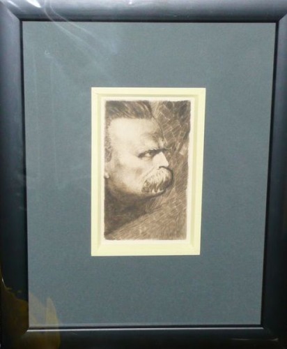 Siedlecki F. - Fryderyk Nietzsche, portret, akwaforta, pocz.XX w.